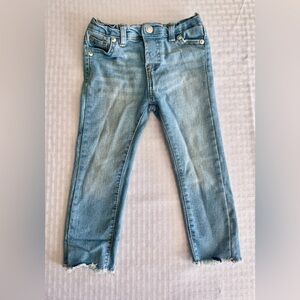 7 For All Mankind Toddler Jeans 24M – Light Wash Raw Hem Designer Denim